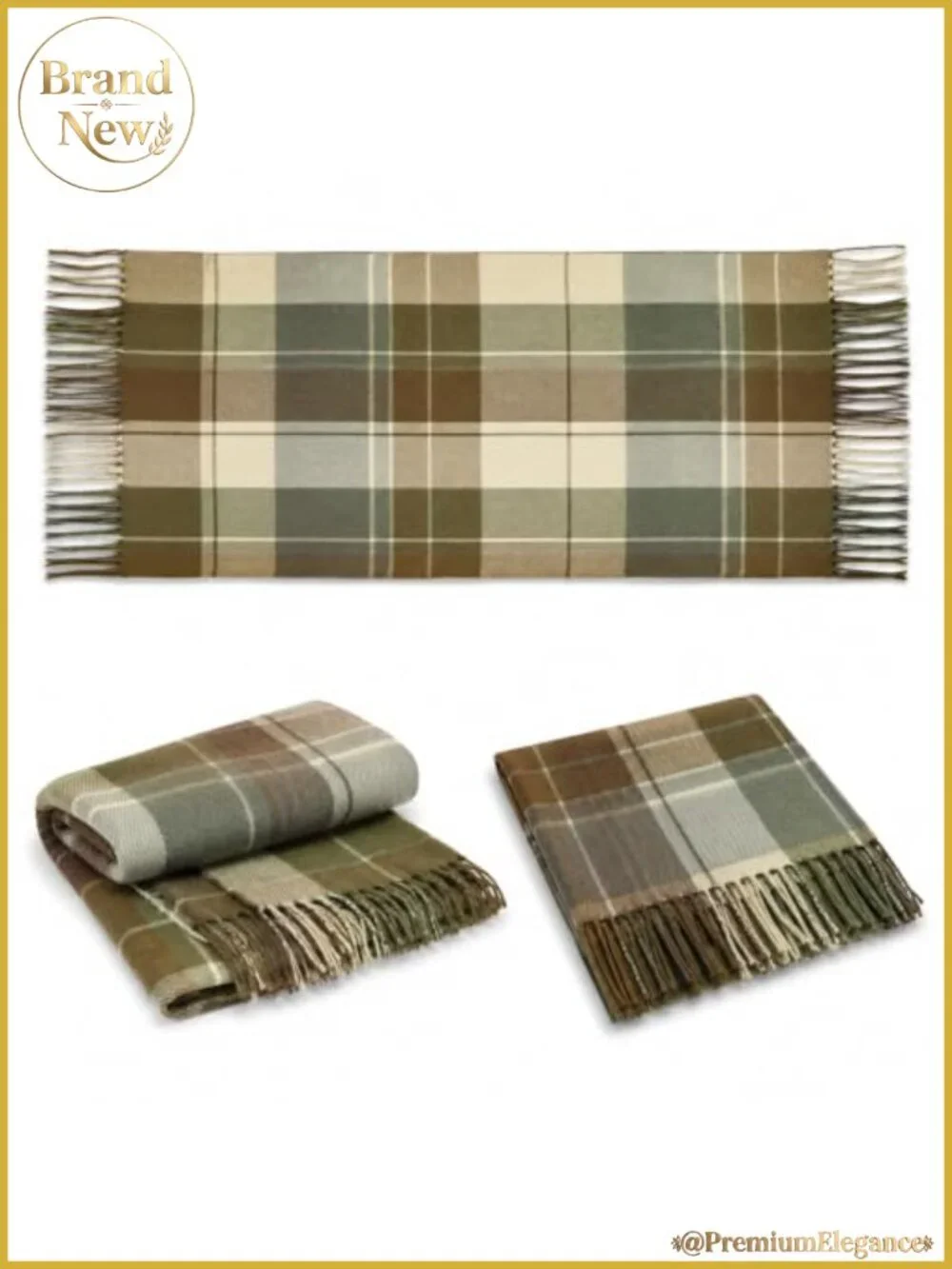 Womens Plaid Winter Scarf Large Tassel Shawl Wrap Soft Polyester Blanket